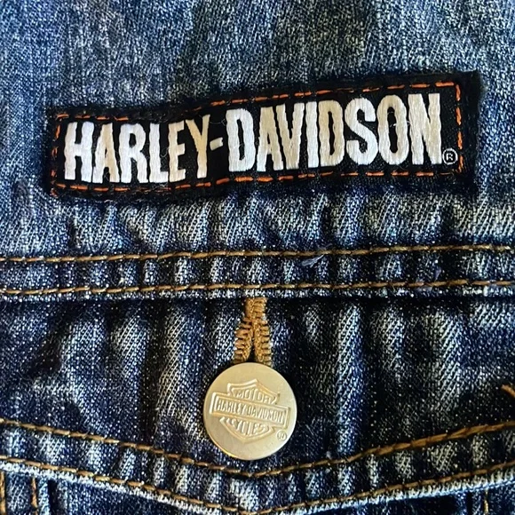 Half sleeve Harley Davidson Jean jacket size small - Picture 2 of 4